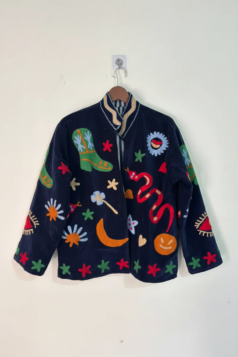 Anushka Inspired Velvet Heavy Embroidered Jacket | Limited Edition