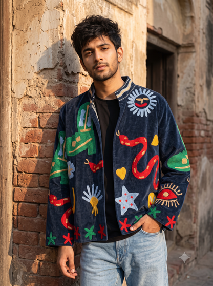 Anushka Inspired Velvet Heavy Embroidered Unisex Jacket | Limited Edition