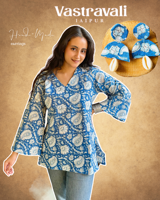 Gulmohar Short Kurti (Hand-Block Print)