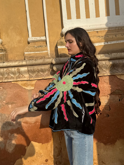 Ferb Black Embroidered Jacket | Bestseller