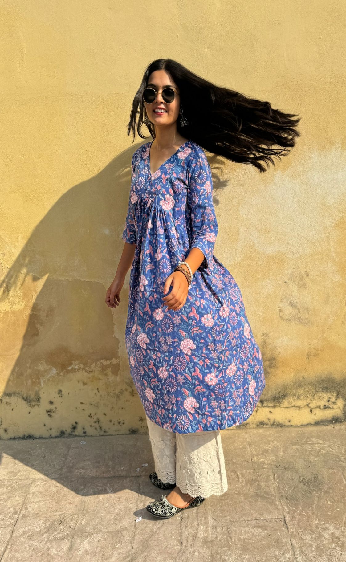 Indigo Bloom long kurti