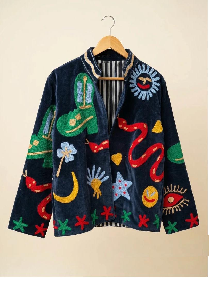 Anushka Inspired Velvet Heavy Embroidered Jacket | Limited Edition