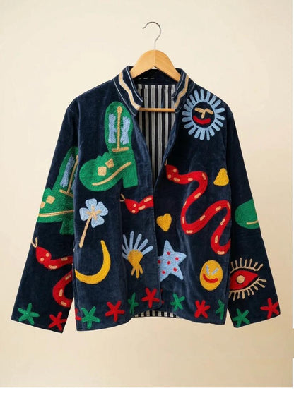 Anushka Inspired Velvet Heavy Embroidered Jacket | Limited Edition