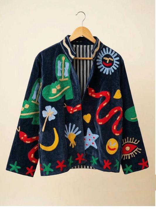 Anushka Inspired Velvet Heavy Embroidered Jacket | Limited Edition