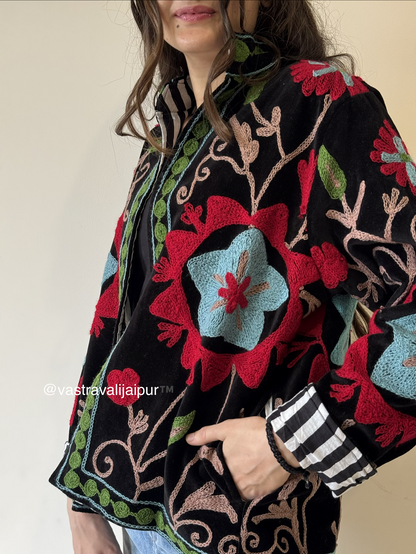 Zara Velvet Embroidered Jacket | Limited Edition