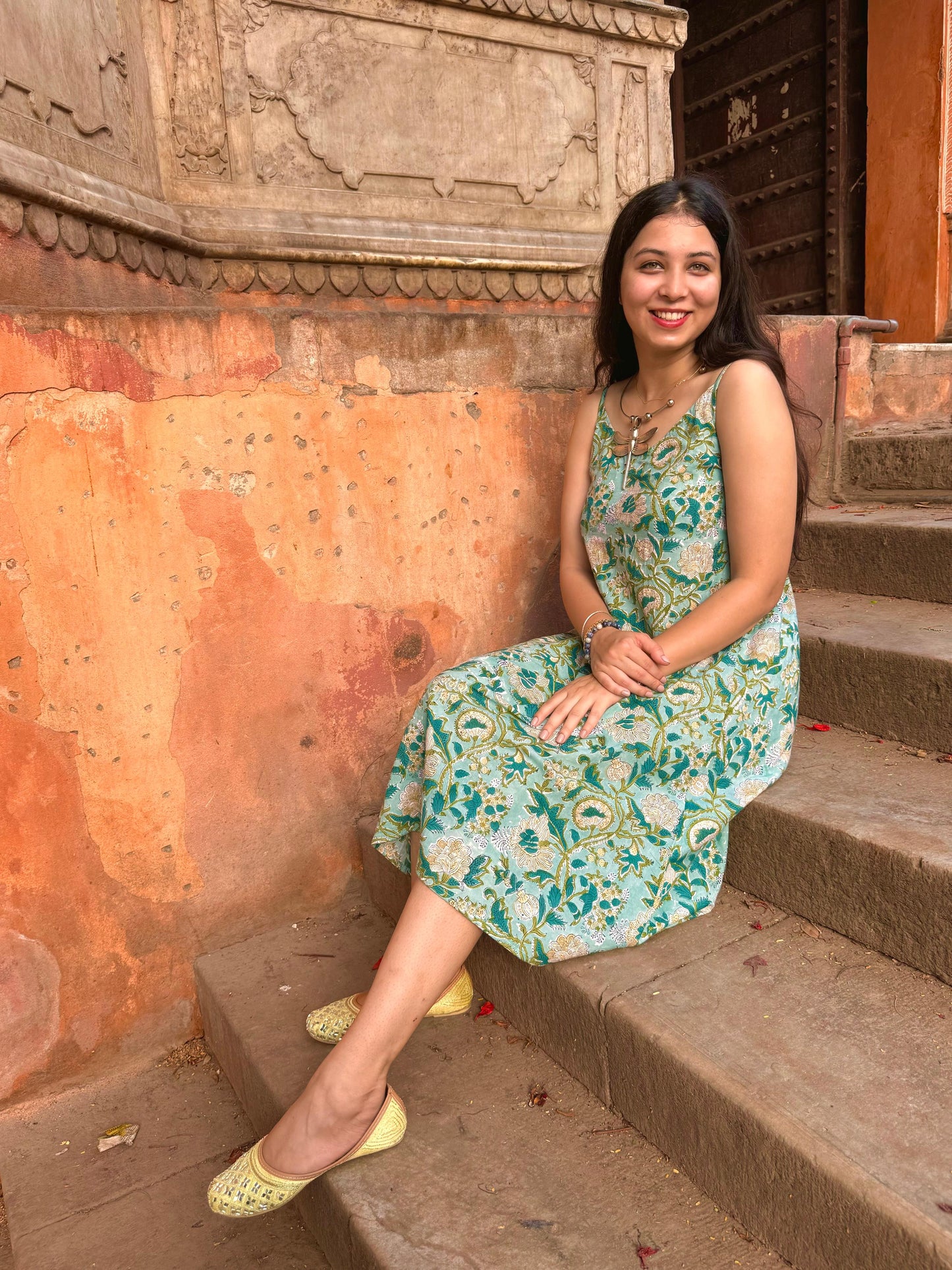 Blue Floral Summer Dress