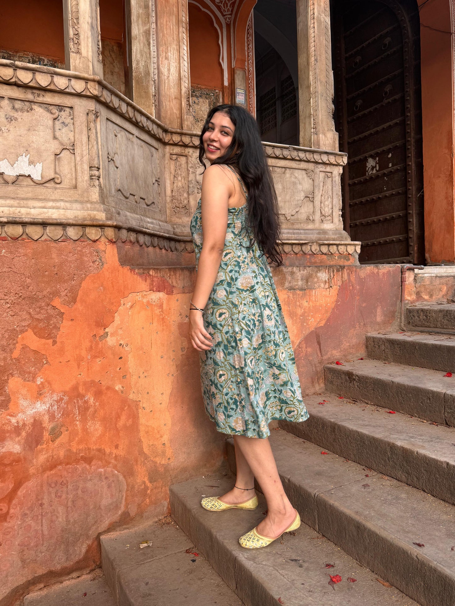 Blue Floral Summer Dress