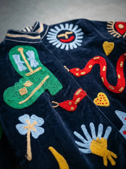 Anushka Inspired Velvet Heavy Embroidered Jacket | Limited Edition