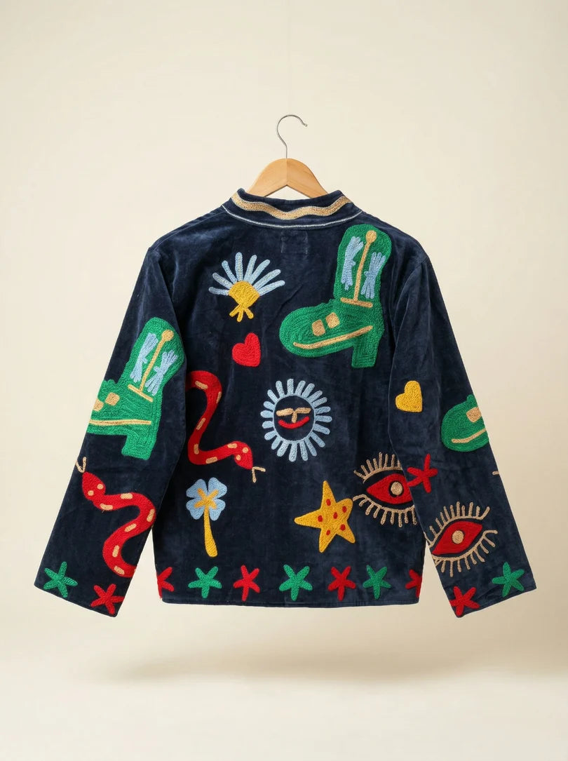 Anushka Inspired Velvet Heavy Embroidered Jacket | Limited Edition