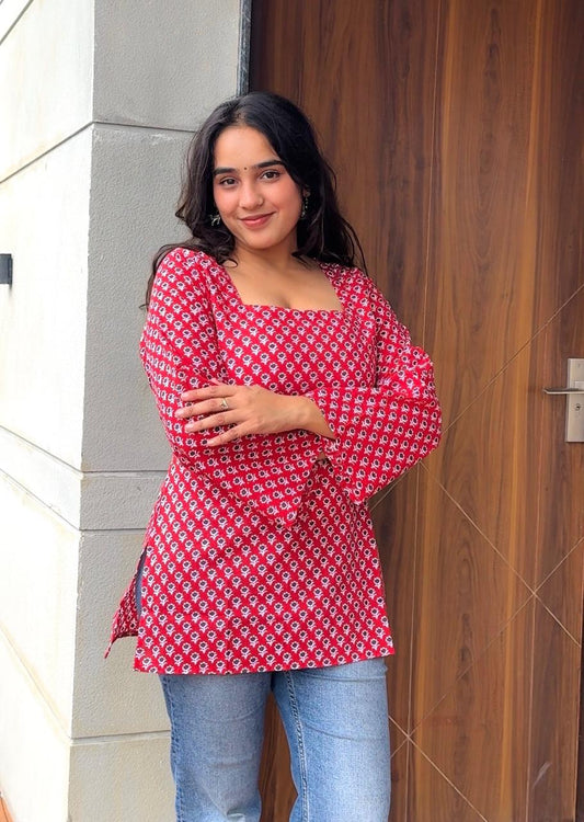 Gulrekha-Corset Back Short Kurti