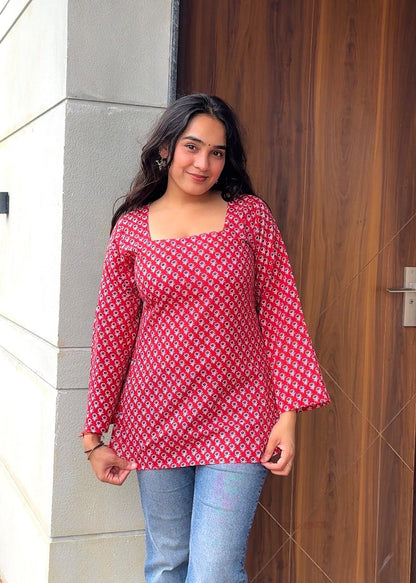 Gulrekha-Corset Back Short Kurti