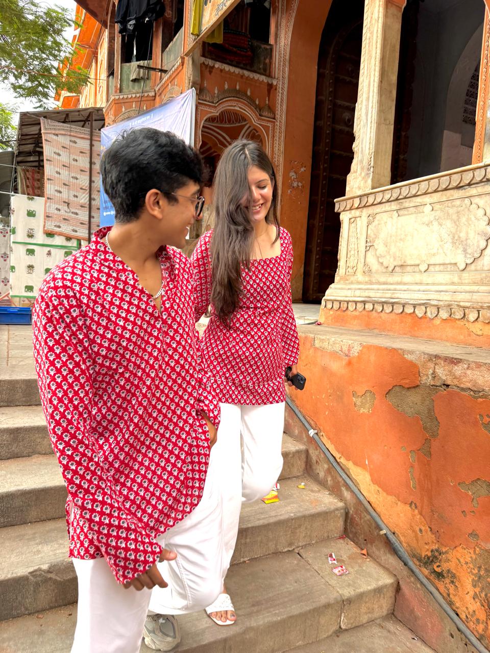 Red Polka Men’s kurta