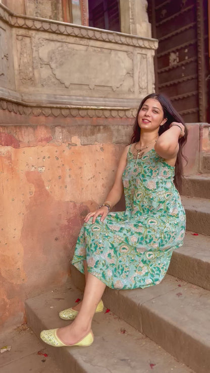 Blue Floral Summer Dress