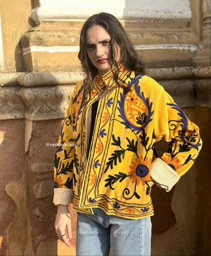 Phoebus Yellow Embroidered Jacket | Limited Edition